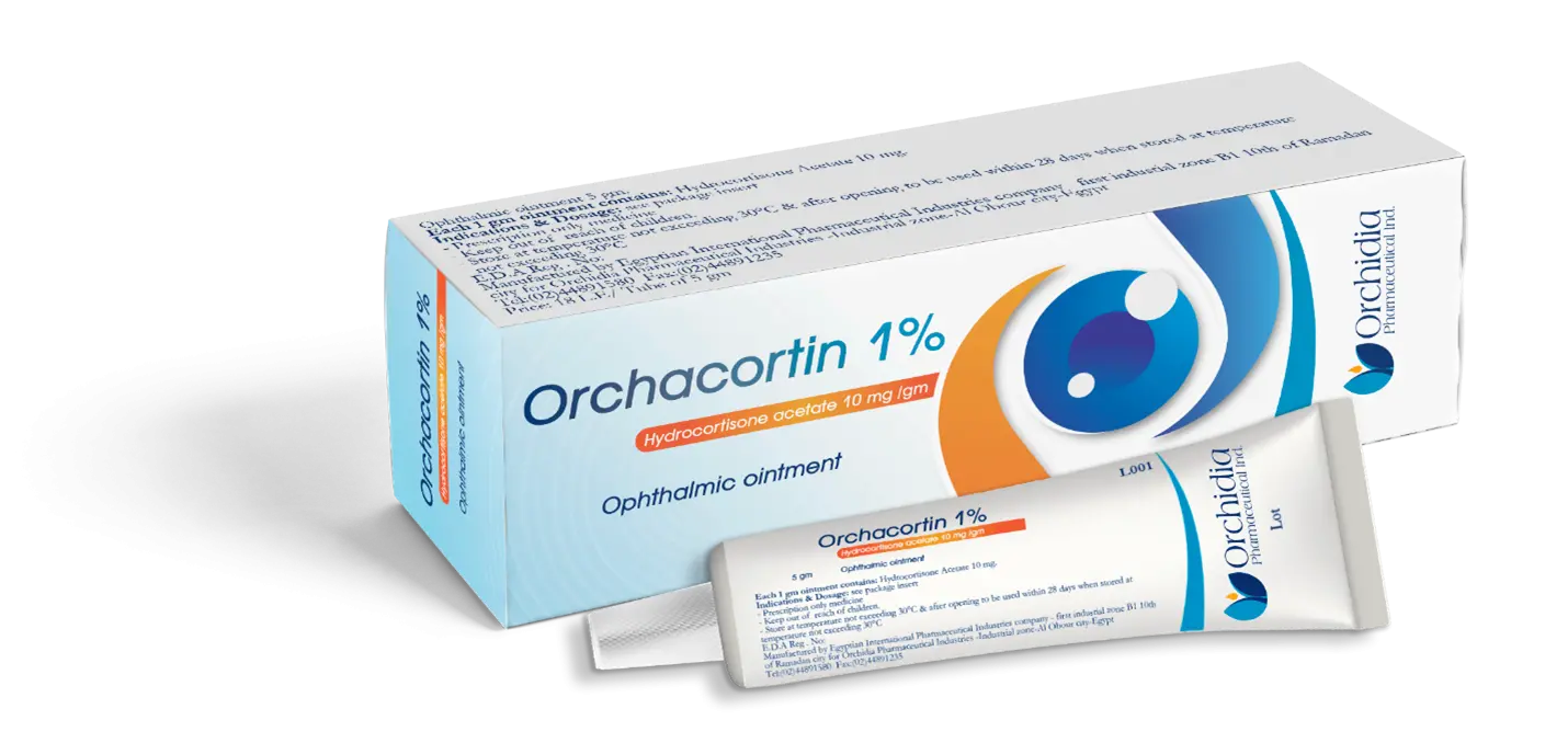 Orchacortin Eye Ointment 1% in 5gm tube | Orchidia Pharma - Orchidia Pharma